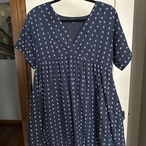 Madewell Navy Blue Empire waist Dress